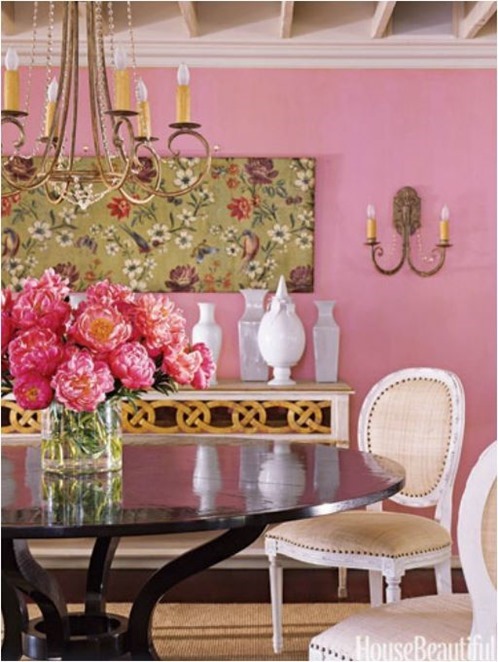 pink walls suzanne kasler house beautiful