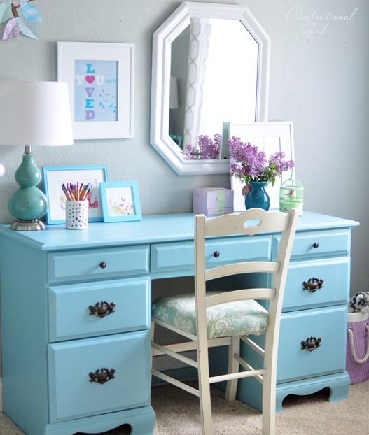 styled blue desk