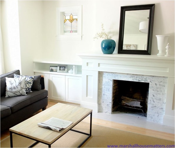 fireplace makeover and built ins marshallhousematters