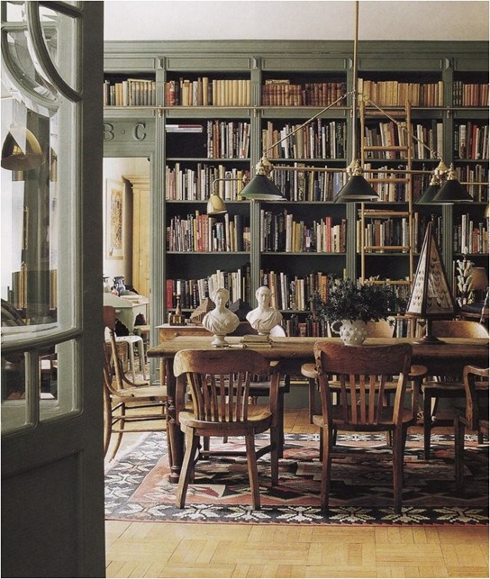 green library bookcases