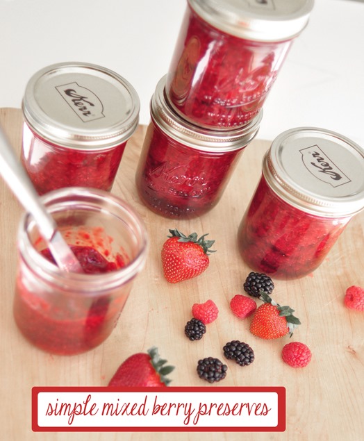 simple mixed berry preserves
