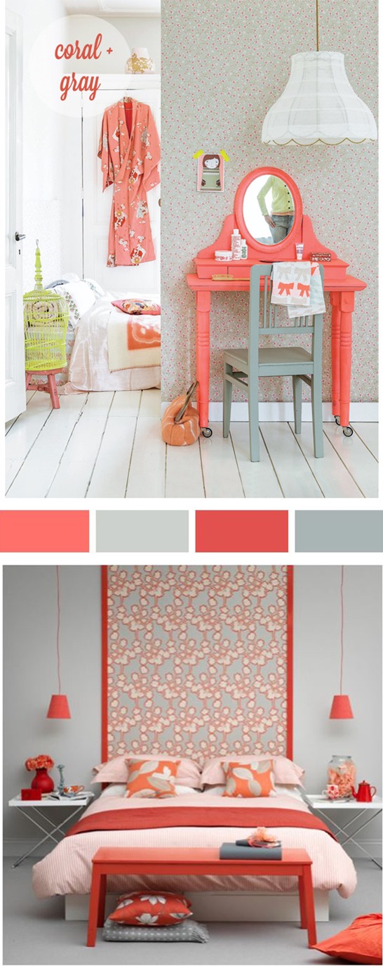 coral and gray palette