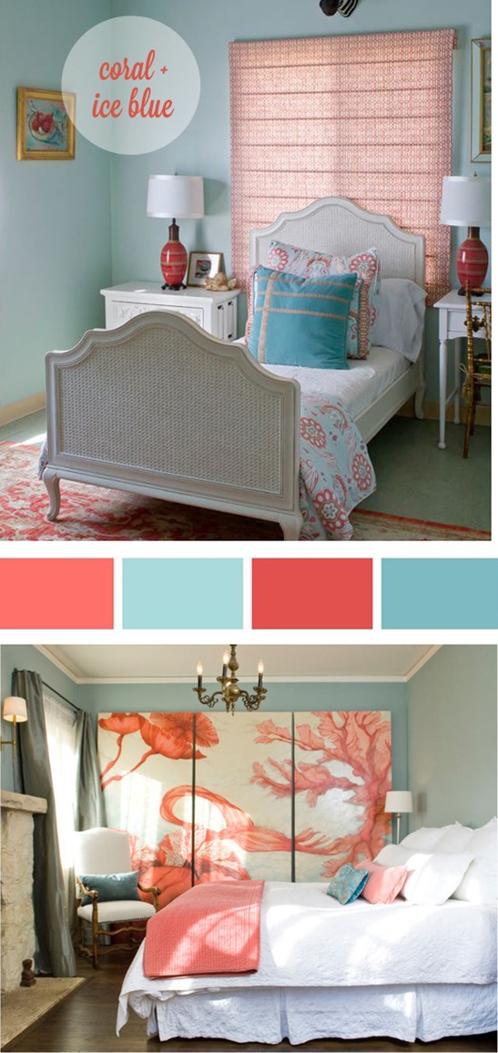 coral and ice blue palette