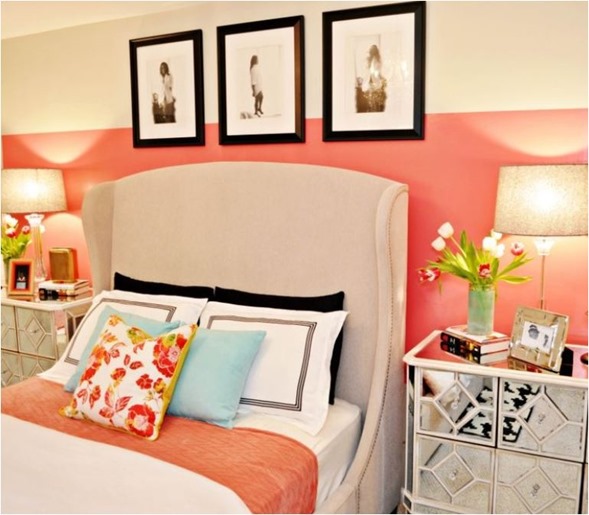 coral wall guest room