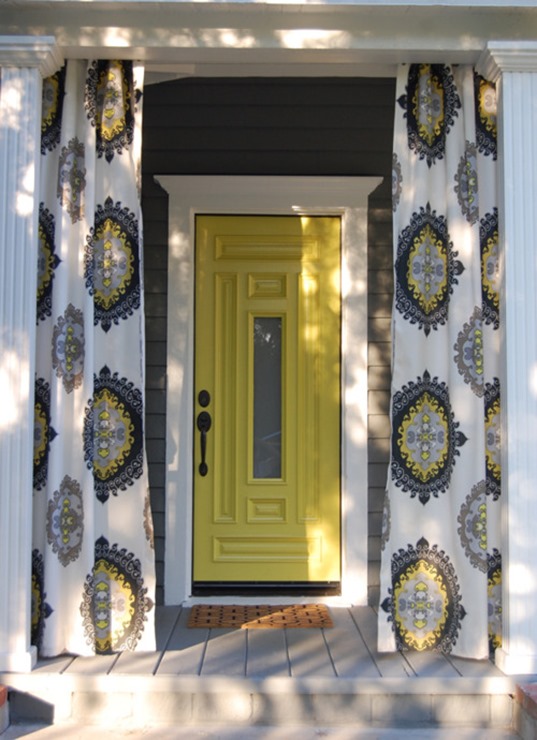 yellow and gray porch