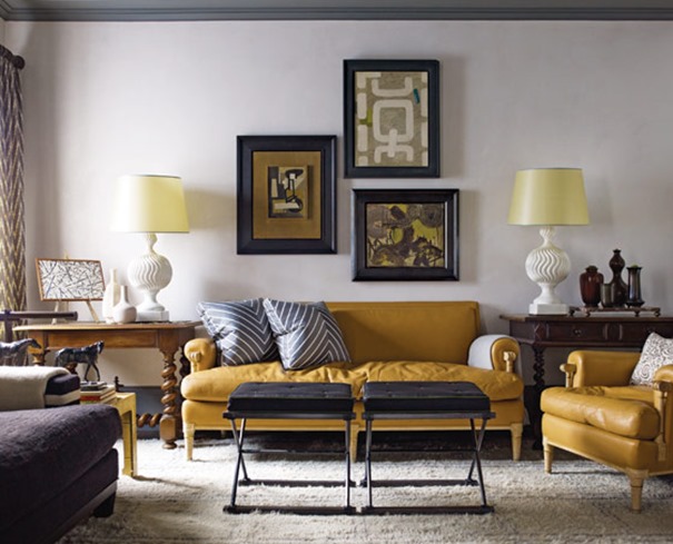 yellow leather sofas steven gambrel