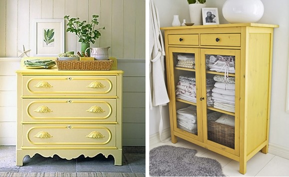 yellow painted furniture