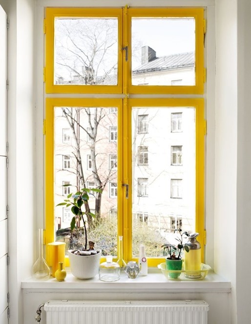 yellow window frame