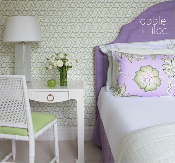 apple and lilac bedroom