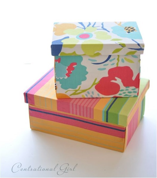 diy fabric covered boxes