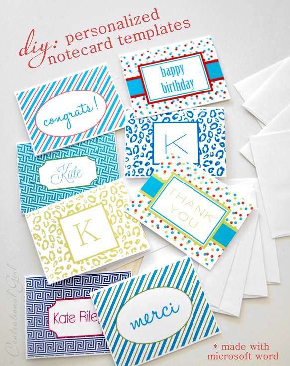diy personalized notecards with microsoft word