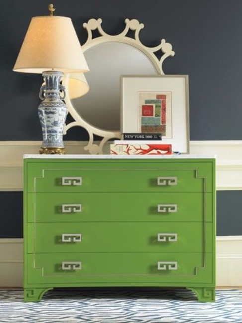 green painted dresser