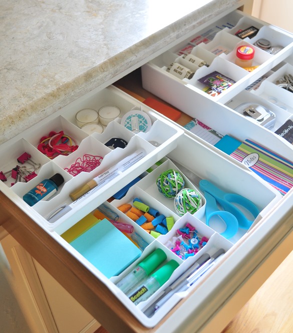 organized kitchen junk drawer