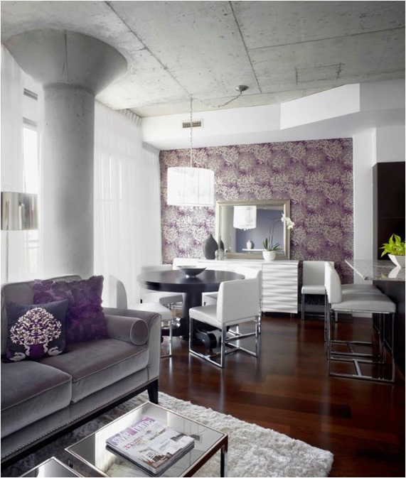 purple botanical wallpaper luxdesign
