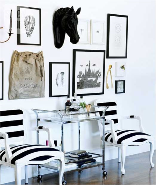 black and white striped chairs