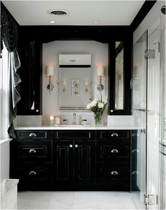 black bathroom cabinets