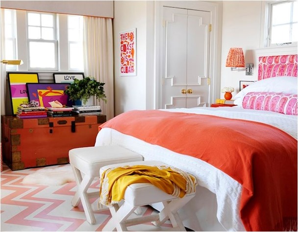 orange and pink bedroom mona ross berman