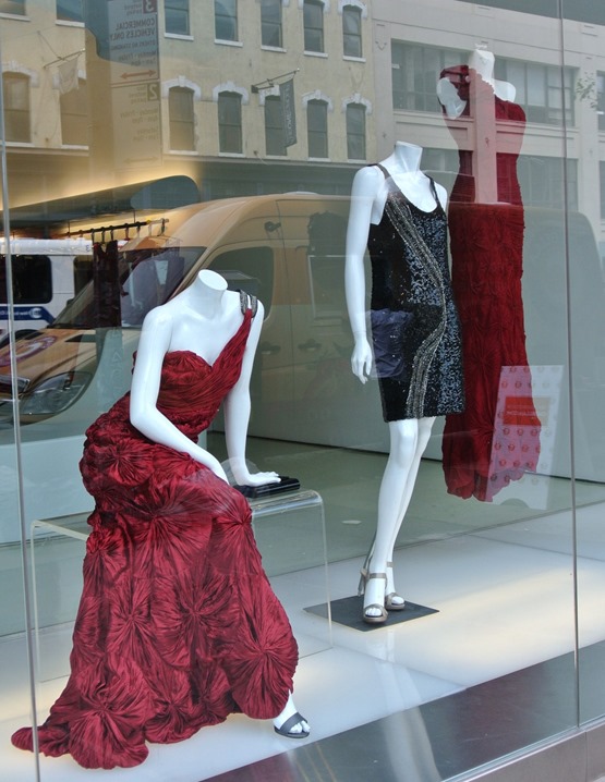 red gowns nyc window shopping