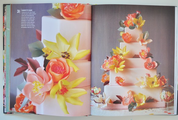 paper flowers on cake