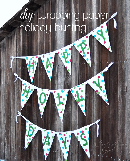 diy wrapping paper holiday bunting 