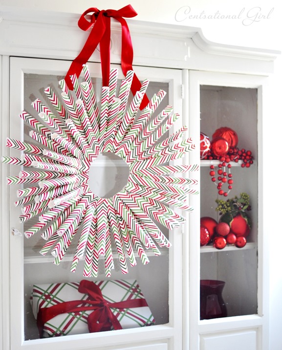 gift wrap wreath 