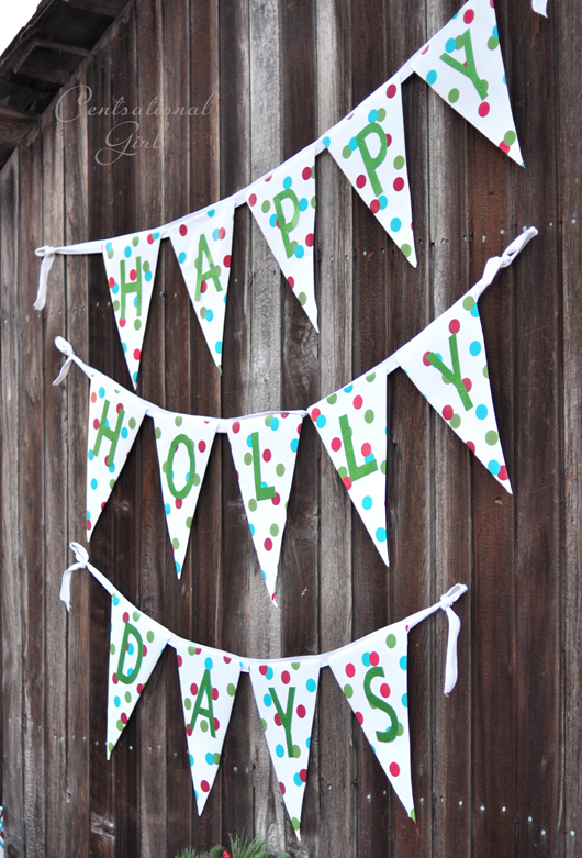 happy holly days wrapping paper bunting 