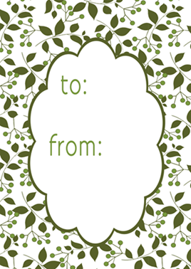 green sprig gift tags