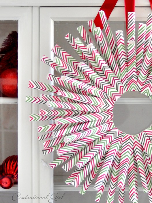 wrapping paper wreath mingle pattern