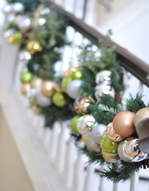staircase ornament garland
