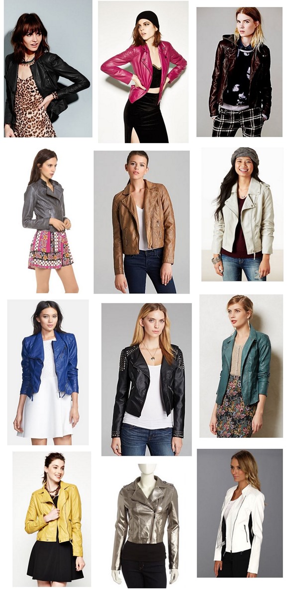 womens faux leather moto jackets