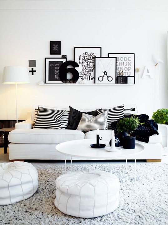 ikea ribba frames black and white living room
