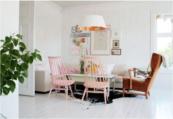 pale pink painted chairs