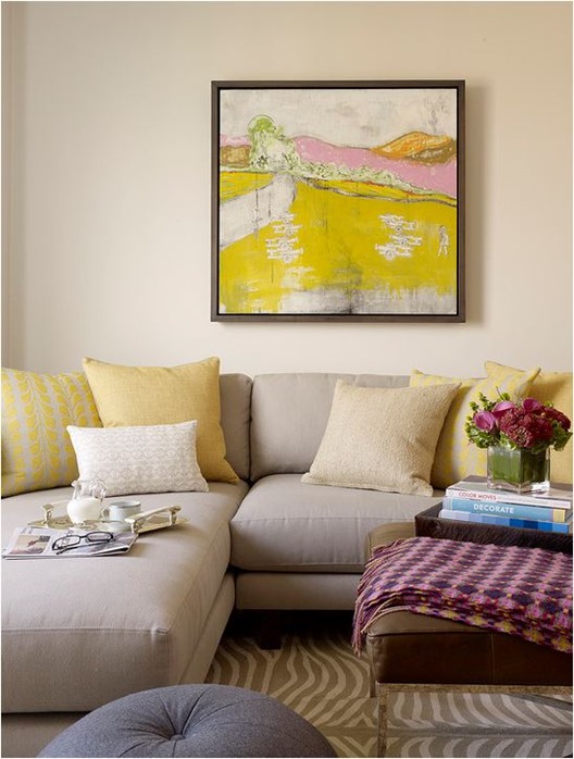pale yellows in living room
