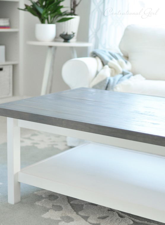 weathered gray wood top hemnes coffee table