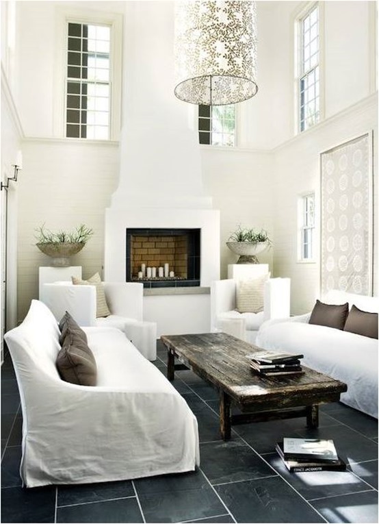 white living room black floor wood coffee table