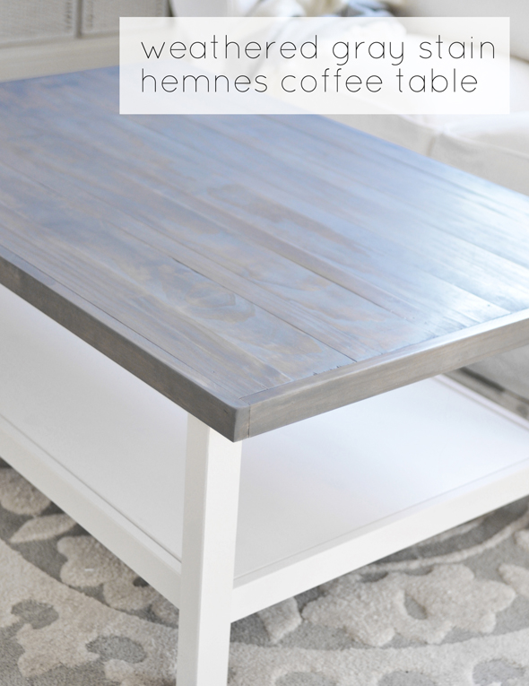 wood top weathered gray stain hemnes coffee table