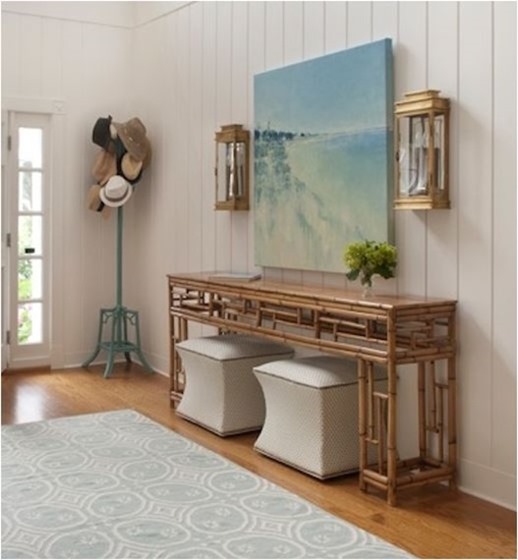 ansley interiors console and art