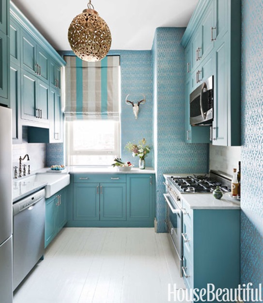 blue kitchen house beautiful