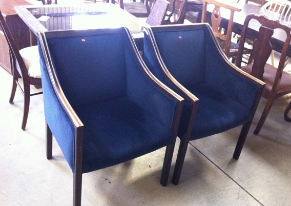 blue velvet chairs