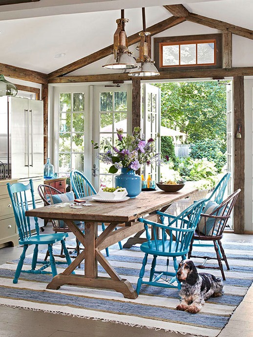 painted blue chairs bhg