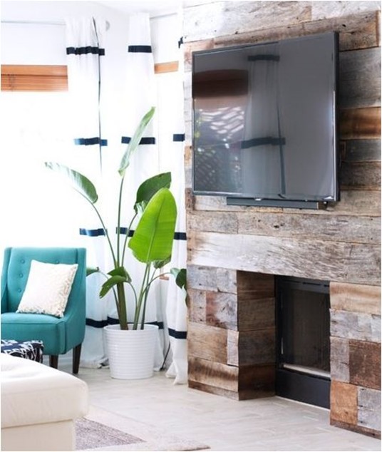 reclaimed wood fireplace makeover