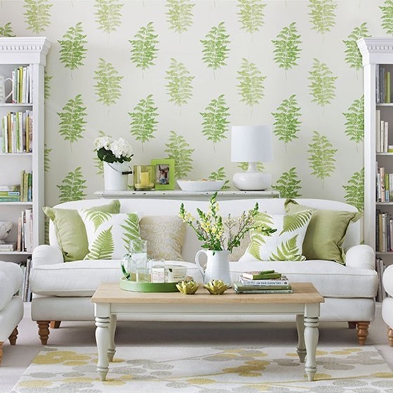 living room fern wallpaper