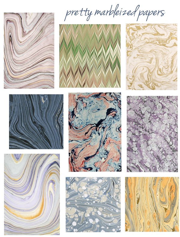 pretty marbleized papers