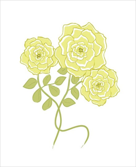 yellow floribunda rose cluster