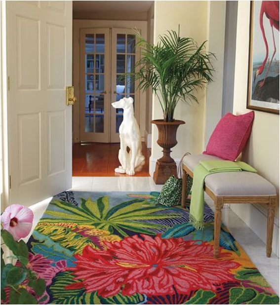 tropical floral rug