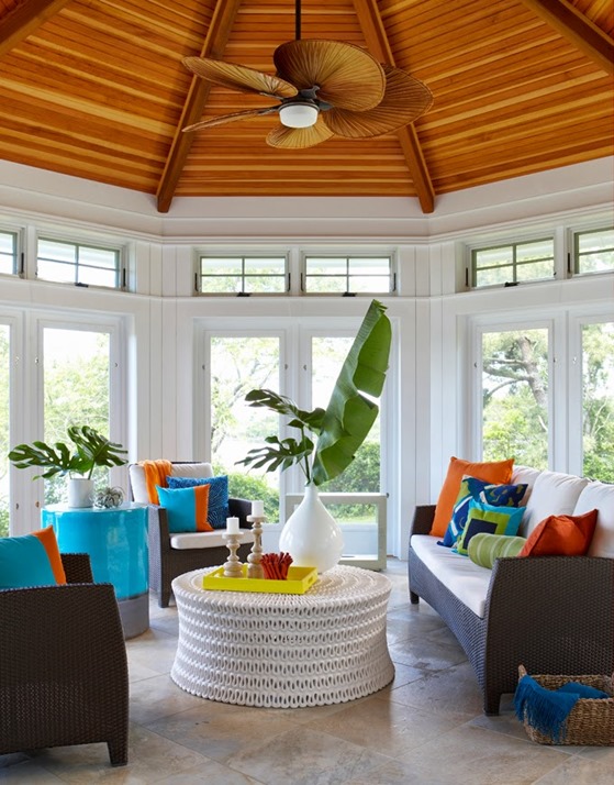 tropical touches sunroom