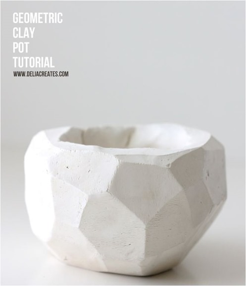 geometric clay pot