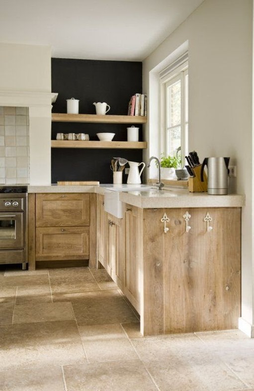 rustic wood kitchen lower cabinets