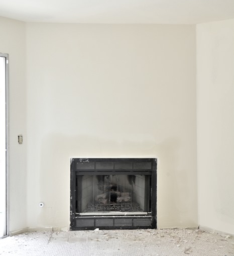 smooth fireplace wall