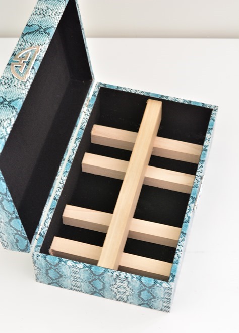 wood grid in box
